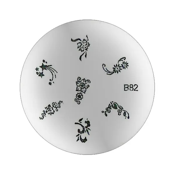 Virágos sablon körömnyomdázásra - B82