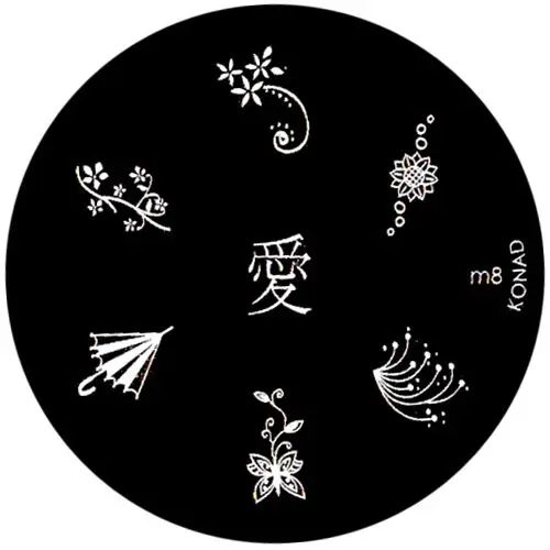 Fém korong pecsételős körömdíszítéshez, m8