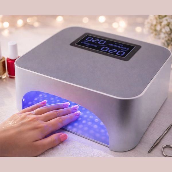 LED lámpa EQ 36W – ezüst színű LCD kijelzővel, érzekelővek, időzítővel/műkörmös lámpa