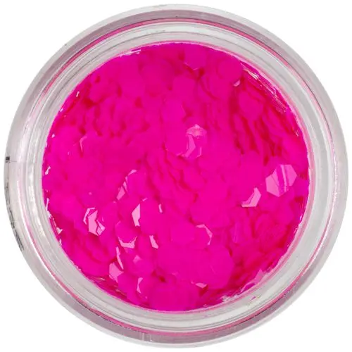 Díszítő konfettik - 3mm neon rózsaszín hatszögek