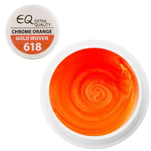 Extra Quality UV zselé - 618 Gold Woven – Chrome Orange 5g