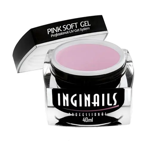 UV zselé Inginails Professional - Pink Soft Gel 40ml/építő zselék