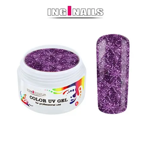 Purple Glitter - 5g színes UV zselé Inginails