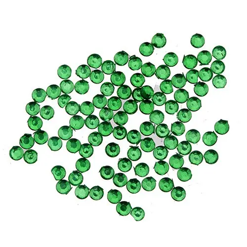 Körömdíszítő kő 1,5mm - 20db, zöld színben/strasszkő