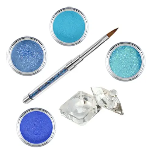 Blue glitter Inginails - színes porcelánpor készlet