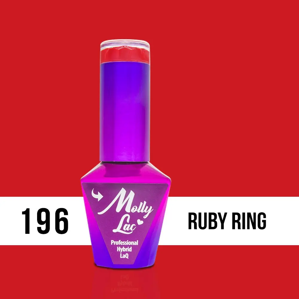 MOLLY LAC gél lakk Hearts and Kisses - Ruby Ring 196, 10ml/gél lakk készítés