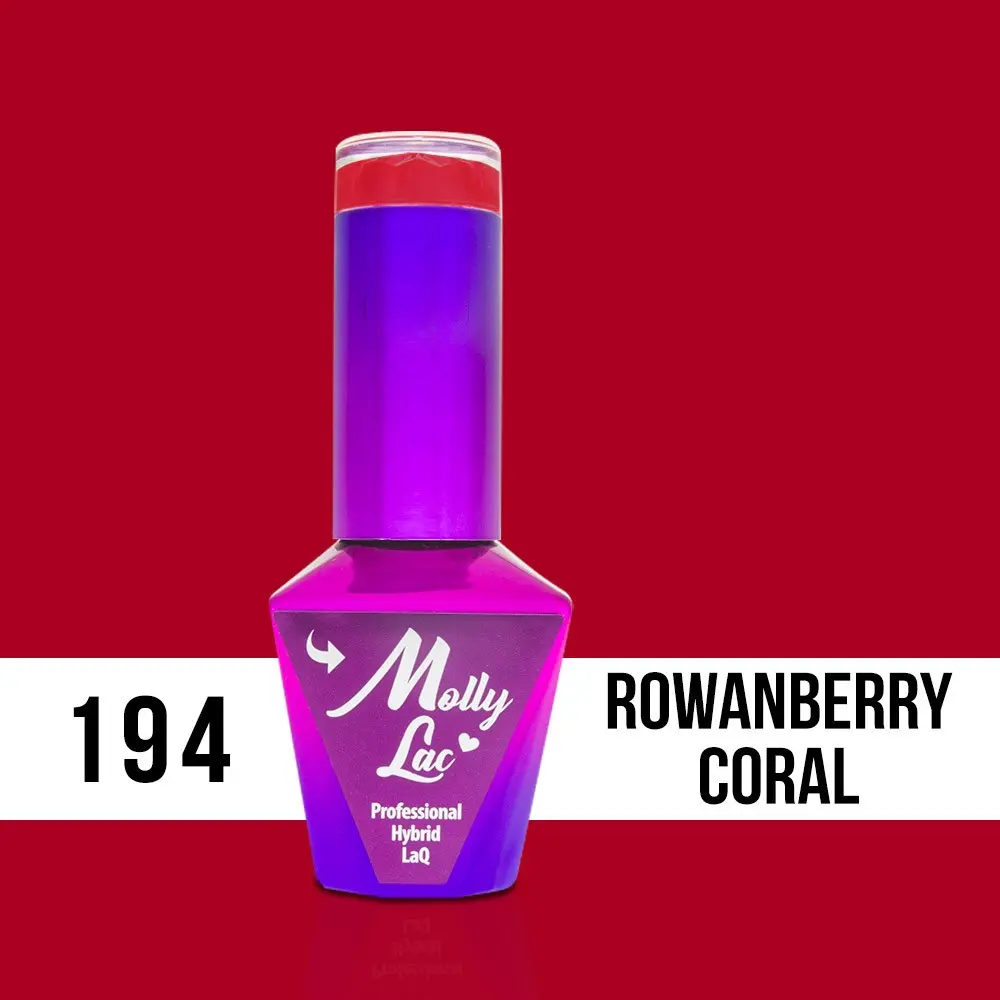 MOLLY LAC gél lakk Hearts and Kiss Rowanberry Coral 194, 10ml/gél lakk készítés