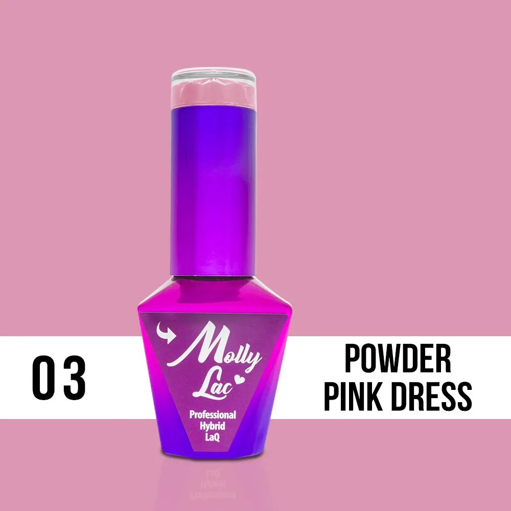 MOLLY LAC gél lakk Glamour Woman - Powder Pink Dress 03, 10ml/gél lakk készítés