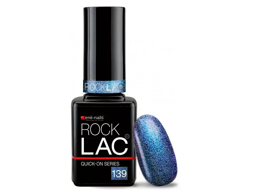 RockLac 139 -szürke-holografikus csillámmal, 11ml