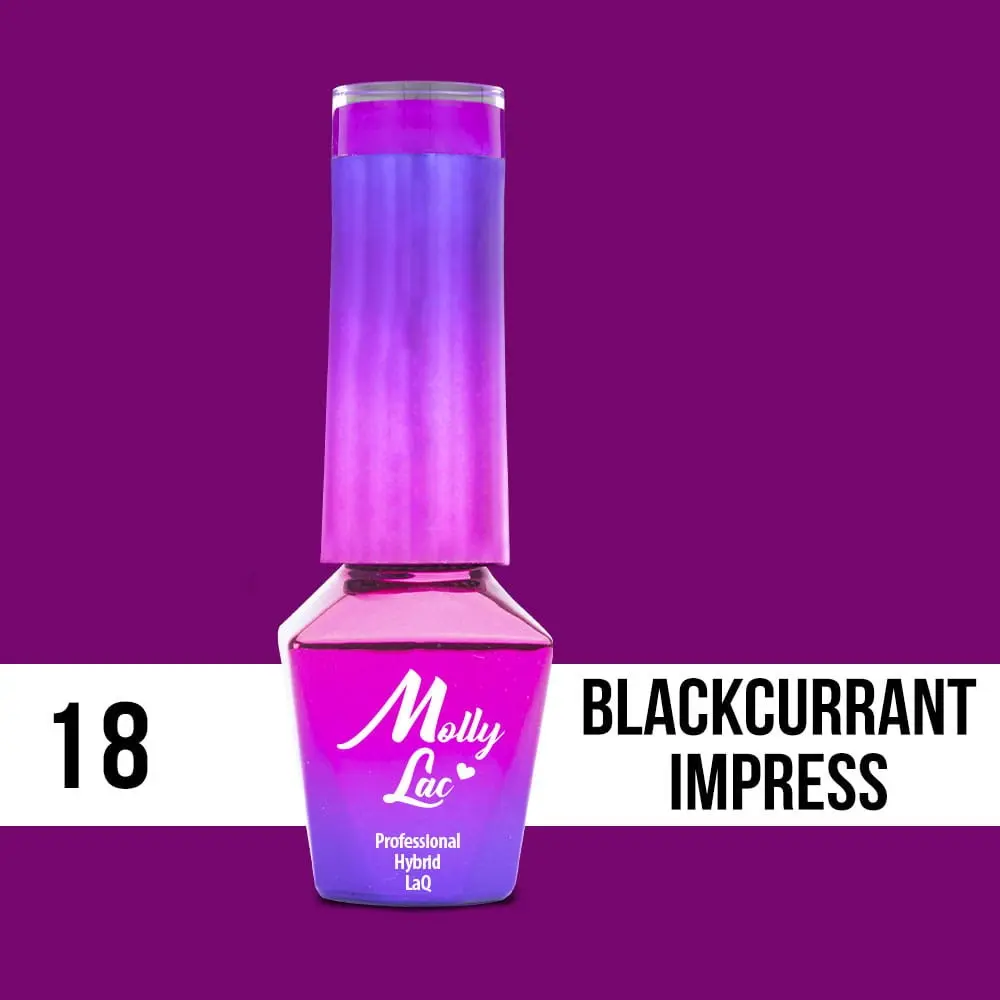 MOLLY LAC UV/LED gél lakk Cocktails and Drinks - Blackcurrant Impress 18, 5ml/gél lakk készítés