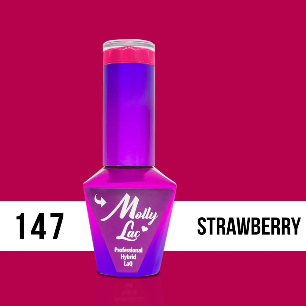 MOLLY LAC UV/LED Flamingo - Strawberry 147, 10ml/gél lakk készítés