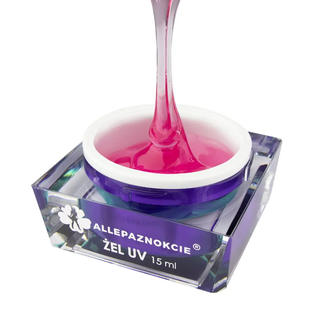 UV zselé - Jelly Pink Glass, 15ml/műköröm építő zselé