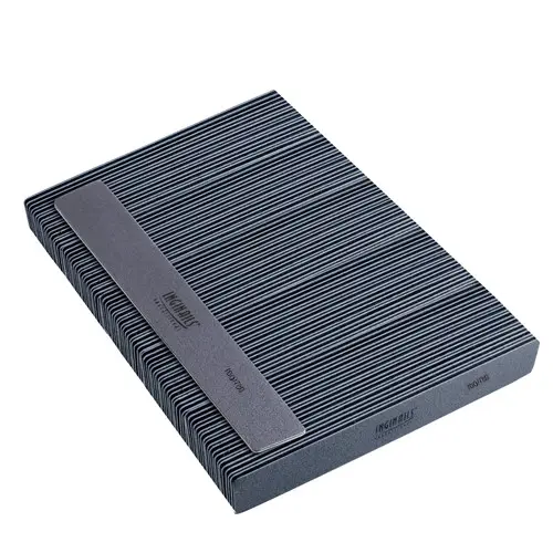 50db Inginails Professional Körömreszelő - szürke téglalap, fekete középpel - mosható és fertőtleníthető 100/180