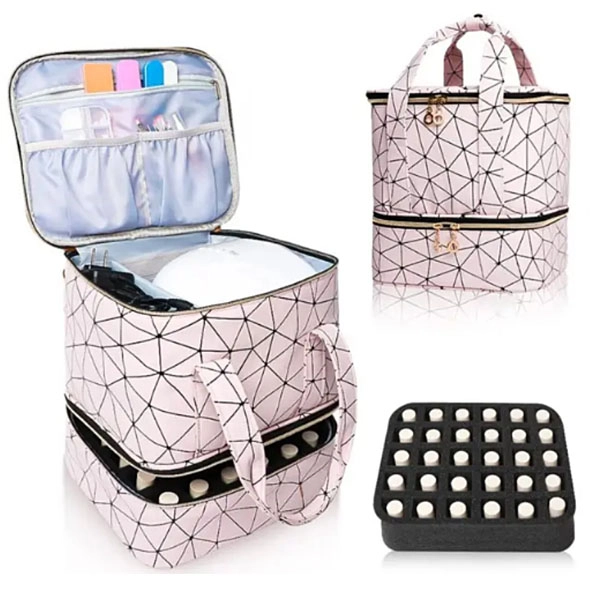 Kozmetikai összecsukható bőrönd - Pink/Black