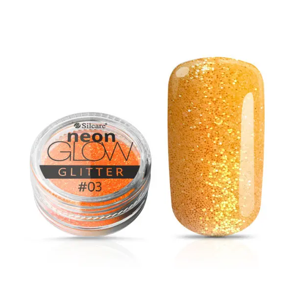 Körömdíszítő por, Neon Glow Glitter, 03 – Orange, 3g