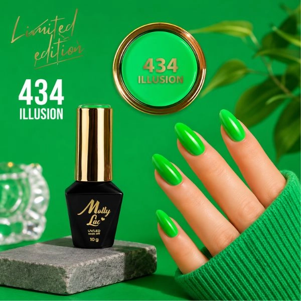 Gél lakk, UV/LED Molly Lac - Illusion 434, 10ml/gél lakk készítés