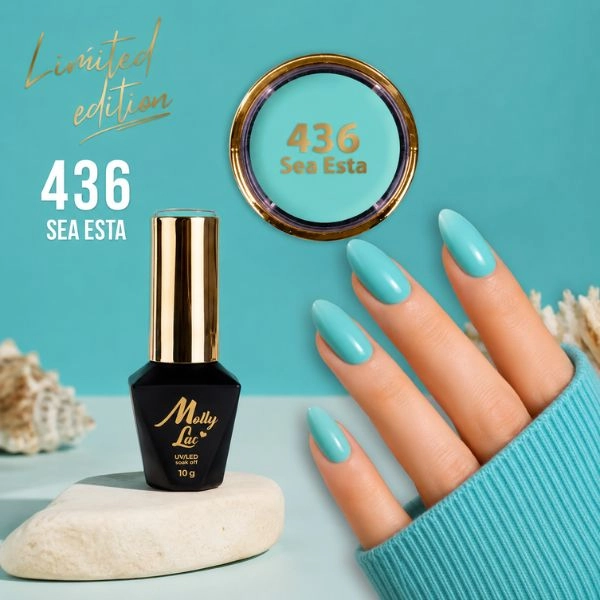Gél lakk, UV/LED Molly Lac - Sea Esta 436, 10ml/gél lakk készítés