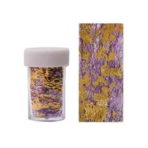 Körömdíszítő fólia – arany színben lila hálóval 