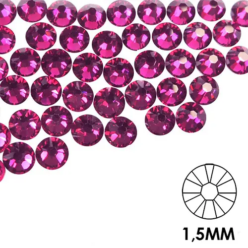 Körömdíszítő kövek - 1,5mm – rózsaszín színben, 50db