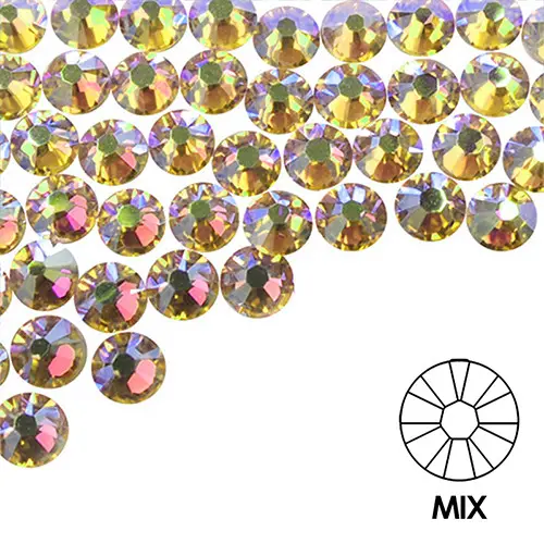 Körömdíszítő kövek - MIX - holografikus, 100db