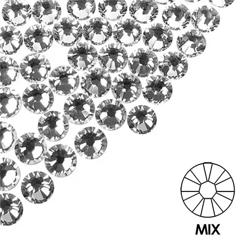 Körömdíszítő kövek - MIX - ezüst színben, 100db