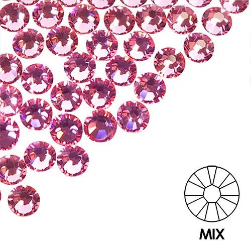 Körömdíszítő kövek - MIX - sötét rózsaszín, 100db
