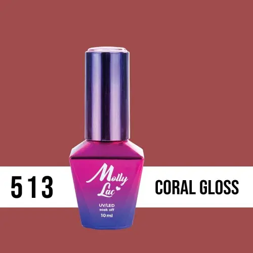 MOLLY LAC UV/LED gél lakk Miss Iconic - Coral Gloss 513, 10ml
