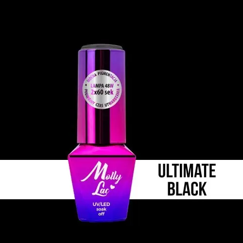 UV/LED Gél körömlakk MOLLY LAC – Ultimate Black, 10ml