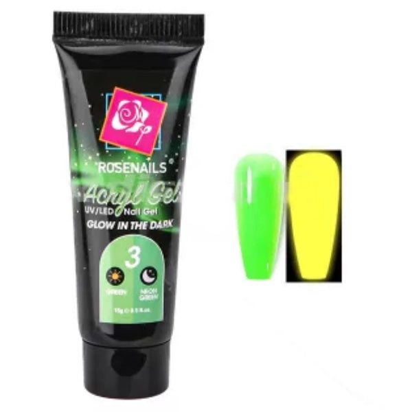 Színes polygél - Glow in the dark GREEN/NEON GREEN no.03, 15g