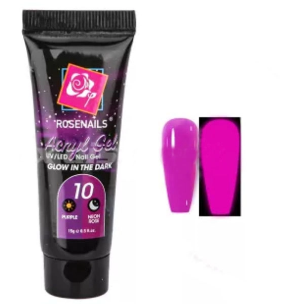 Színes polygél - Glow in the dark PURPLE/NEON ROSE no.10, 15g