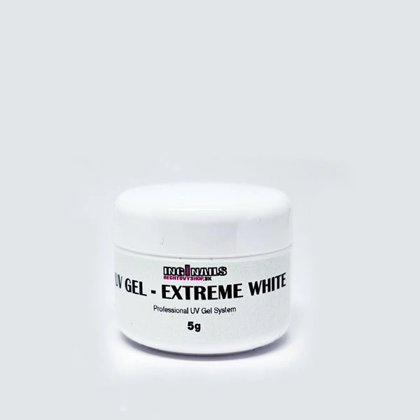 UV zselé Inginails - Extreme White, 5g/műköröm építő zselé