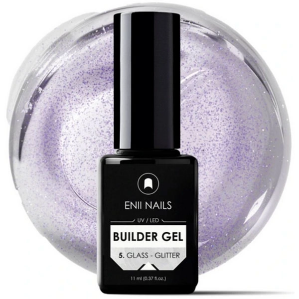 Enii Builder gel bottle 5 Glass-Glitter, 11ml/gél lakk készítés