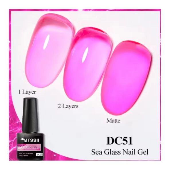 UV/LED géllakk Sea Glass Nail Gel, 7ml - DC 51