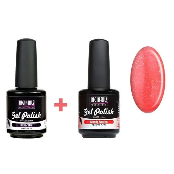 Base/Top szett + színes géllakk Bloody Sunrise, 15ml