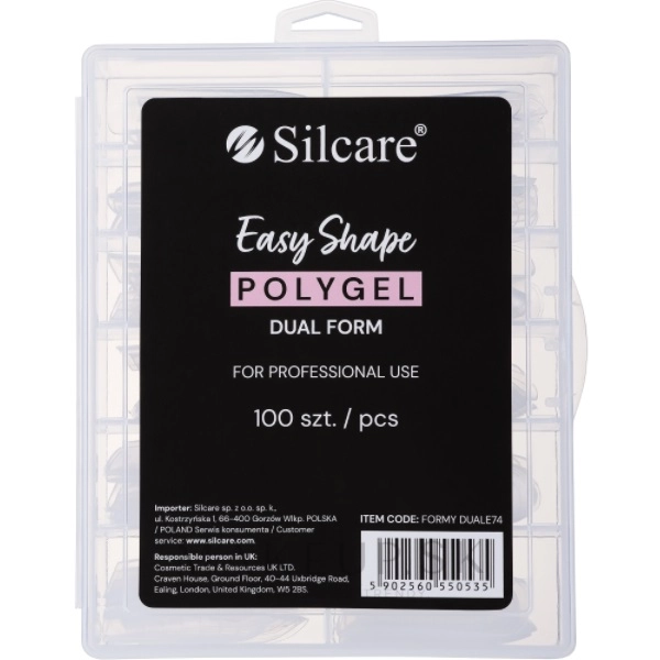 Silcare Dual Form Easy Shape Polygel - Almond, Clear 100db