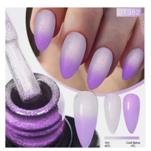 THERMO gél lakk - Neon Purple/White DT382, 7 ml