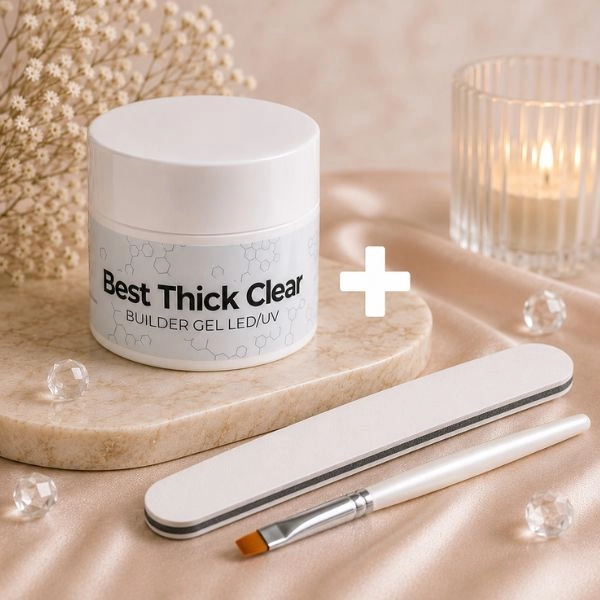 UV/LED építő zselé - NTN Gel Best Thick Clear, 50g + ecset és reszelő INGYENES