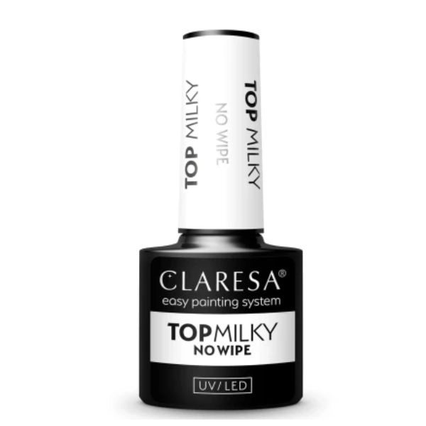 Claresa UV/LED gel TOP Milky No Wipe, 5g