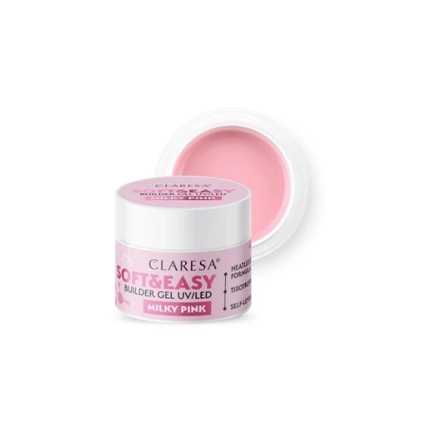 Claresa SOFT&EASY UV/LED builder gel - Milky Pink, 12g