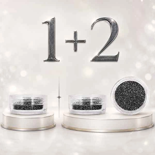 Glitteres díszítőpor - antracit - 1+2 INGYEN AKCIÓ