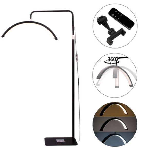 Kozmetikai íves LED lámpa 36 W DZM 7X – Moon Light, fekete
