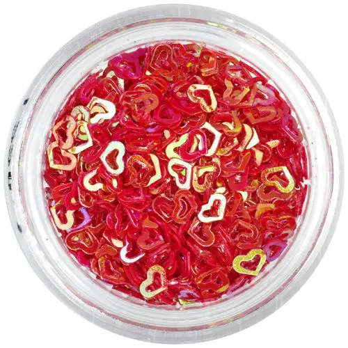 Díszítő konfettik - piros szívecskék