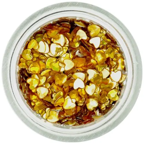 Körömdíszek - aranyszínű szívecskék