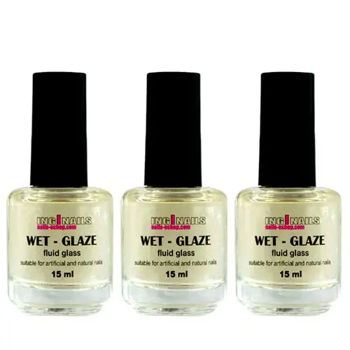 3x Wet Glaze - folyékony üveg Inginails 15ml