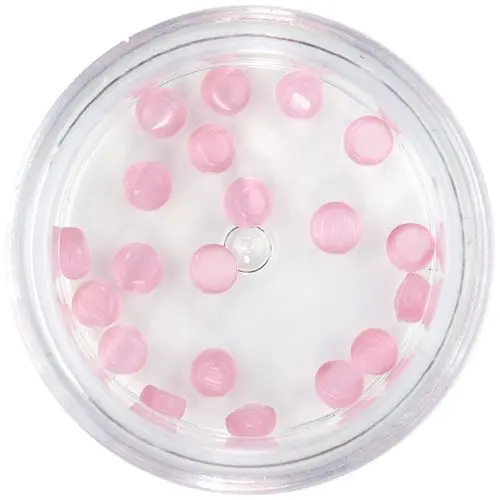 Nail art díszek 3mm - gömbölyű kövecskék, világos rózsaszín/strasszkő