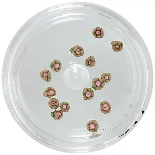 Világosbarna akril virágok körömdíszítésre