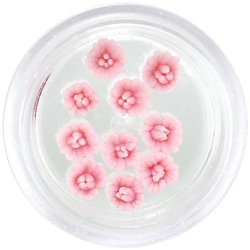 Nail art dekoráció - akryl virágocskák, világos rózsaszín