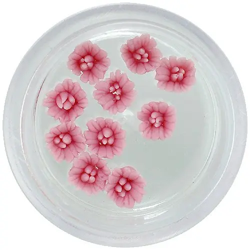Körömdíszek - akryl virágocskák, rózsaszín