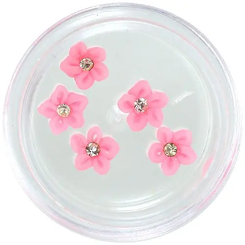Körömdíszek - akryl virágocskák, pasztell rózsaszín