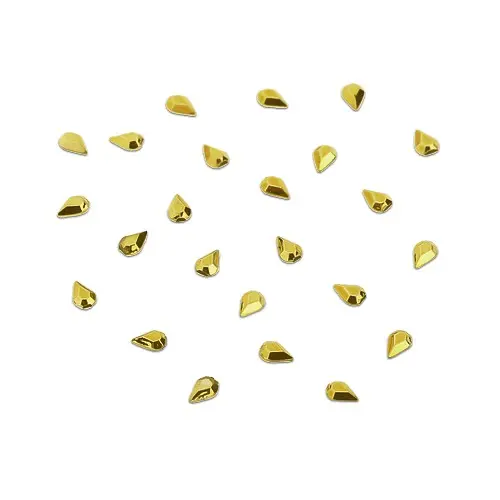 Aranyszínű körömdíszítő kövek tasakban – könnycseppek, 140db